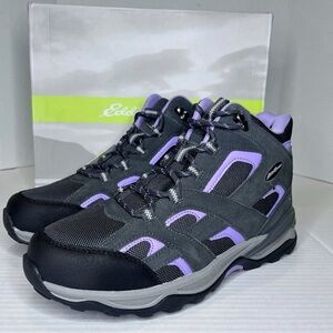 Eddie Bauer San Juan Womens Size 9.5 Suede and Mesh Hiking Boot Black And Purple